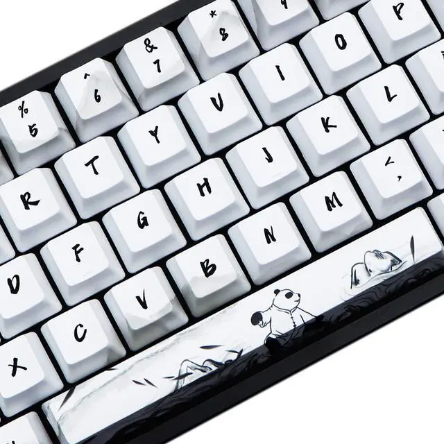 Alt view image 3 of 5 - MOLGRIA Keycaps 68 Set Ink Panda for 68 Keys Keyboard, Custom PBT OEM Profile Key Caps with Keycap Puller for Cherry MX Gateron Khail Switches Gaming Keyboard