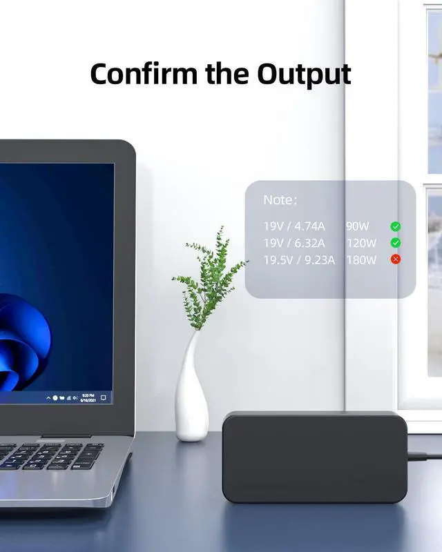 Alt view image 3 of 5 - 120W AC Charger Fit for Asus Zenbook Flip 15 Q528 Q528E Q528EH Q546FDX Q546FD Q546F Q546 Q547FD Q547F Q547 Laptop Power Supply Adapter Cord
