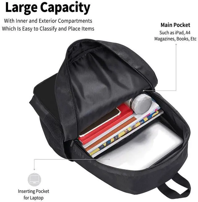 Alt view image 5 of 5 - OIPMKNVU 3D Printed Backpack, Multi-Function Travel Laptop Backpack, Business Daypack Bag, Adjustable Shoulder Strap Bookbag 17"
