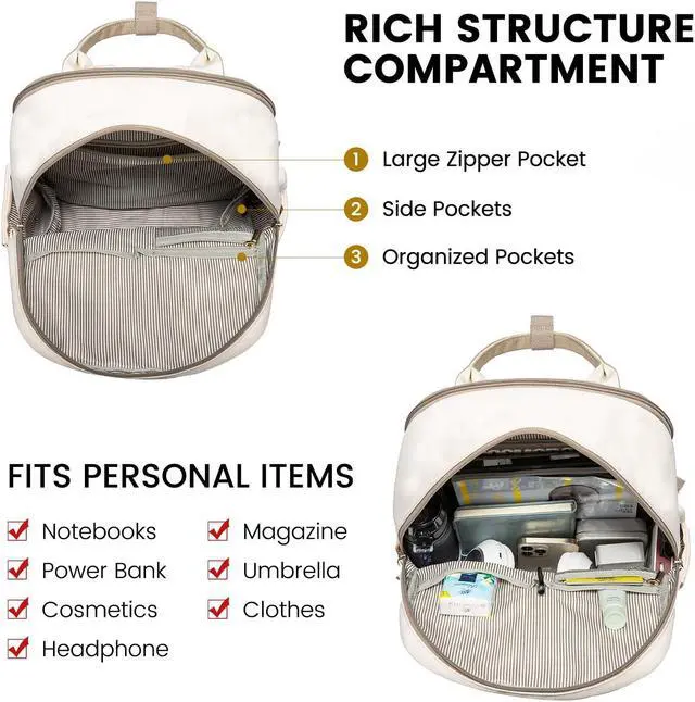 Alt view image 4 of 5 - LOVEVOOK Laptop Backpack for Women, 15.6 Inch Laptop Bag with USB Charging Port, Fashion Water Resistant Daypacks Teacher Nurse Stylish Travel Bags Vintage Computer Backpack for College, Work