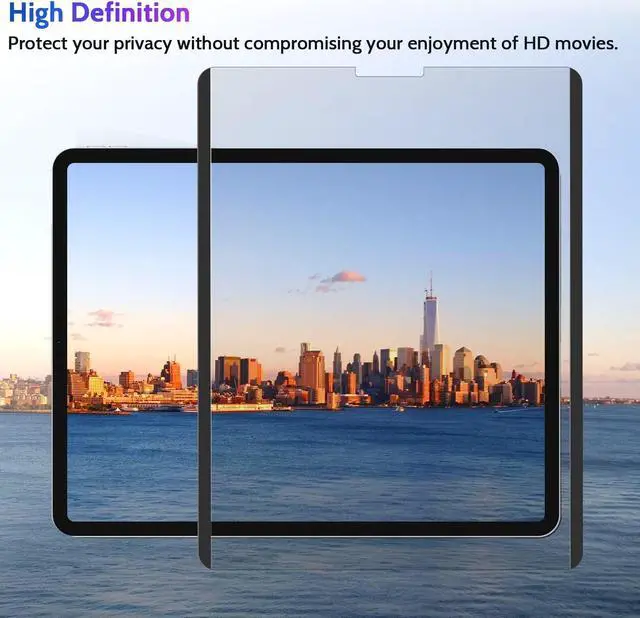 Alt view image 4 of 5 - Peslv Magnetic Privacy Screen Protector for iPad Pro 12.9 Inch 2018 2020 2021 2022, Removable Anti Blue Light Glare Spy Private Filter