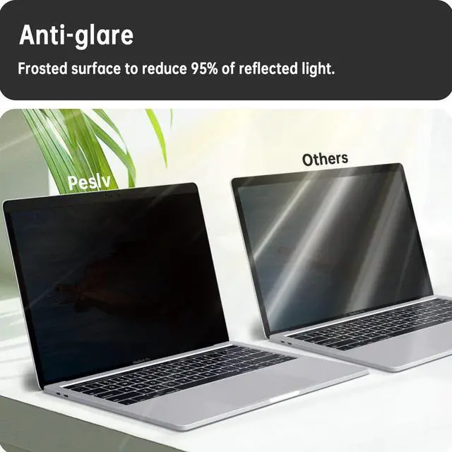 Alt view image 5 of 5 - Peslv Magnetic Privacy Screen for MacBook Pro 15 Inch (2012-2015), Removable Anti Blue Light Glare Peep Filter Black Out Screen Protector for Mac 15.4 In Laptop Model (A1278 A1286 A1398)
