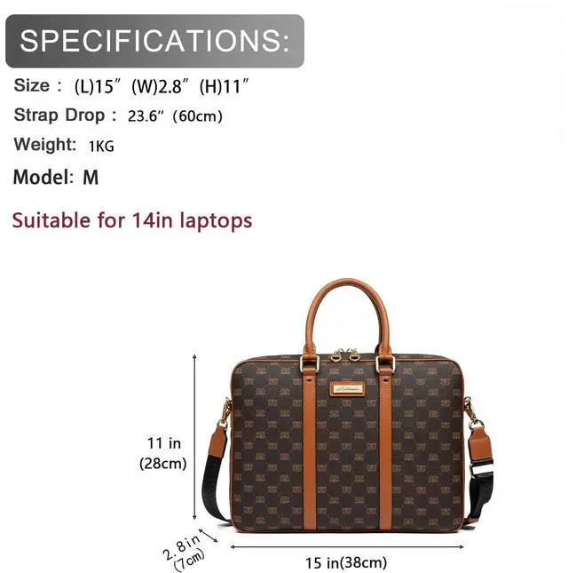 Alt view image 2 of 5 - Malirona Laptop Bag Briefcase for Men Women Messenger Shoulder Bag Travel Crossbody Purse Business Bag for 15inch Laptop (Beige, 14inch)