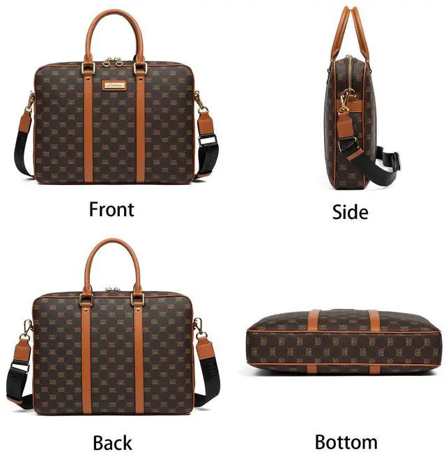 Alt view image 3 of 5 - Malirona Laptop Bag Briefcase for Men Women Messenger Shoulder Bag Travel Crossbody Purse Business Bag for 15inch Laptop (Beige, 14inch)