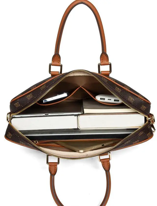 Alt view image 5 of 5 - Malirona Laptop Bag Briefcase for Men Women Messenger Shoulder Bag Travel Crossbody Purse Business Bag for 15inch Laptop (Beige, 14inch)