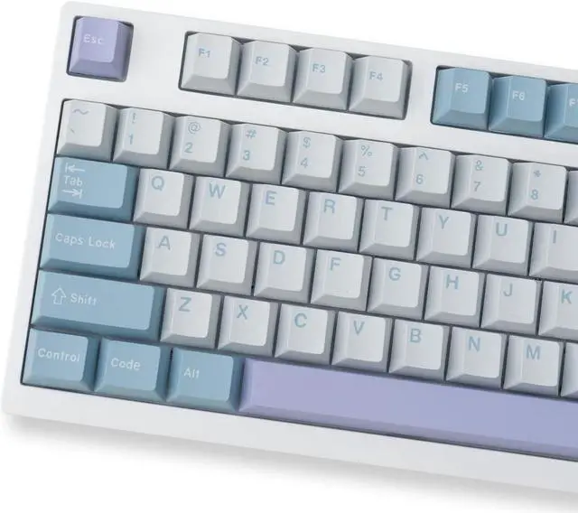 Main image of mintcaps Illusion Keycaps Set Cherry Profile Doubleshot 173 Keys Custom Blue ISO ANSI Keyboard Keycaps for Cherry MX Gateron Kailh Switches Mechanical Keyboards