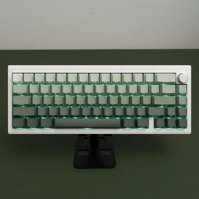 Alt view image 3 of 5 - mintcaps PBT Doubleshot Keycaps 134 Keys Gradient Green Backlit OEM Profile Keycaps Side Print Shine Through Custom Keycaps Set for 60% 65% 75% 100% Cherry Gateron MX Switches Mechanical Keyboard