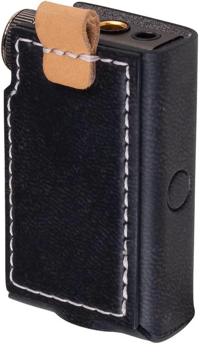 Alt view image 2 of 5 - MITER Case for iFi Go Blu DAC, Handmade PU Leather Cover with Necklace Cord for GoBlu (Black)