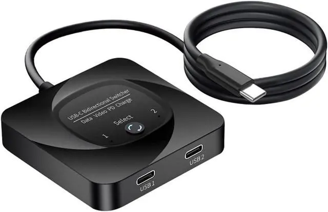 Main image of USB C Selector, 2 in 1 Output, Plug and Play 8K 60Hz HD, Support 10Gbps, PD 100W Fast Charging, Type C Bi Direction Switcher Splitter with Power Indicator for PC