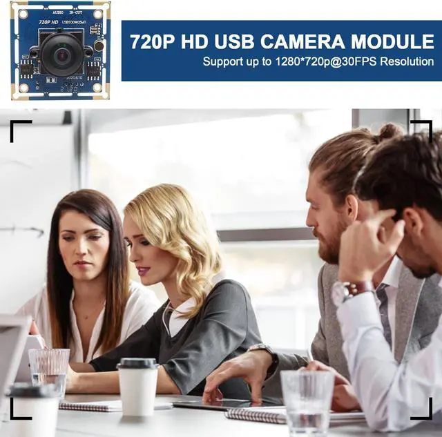 Alt view image 2 of 5 - MMlove USB Camera Module 720P 30FPS HD Webcam with 170 Degree Fisheye Wide Angle Lens IR Cut Embedded Web Camera for Industrial Machine Vision Support Microphone