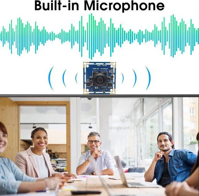 Alt view image 5 of 5 - MMlove USB Camera Module 720P 30FPS HD Webcam with 170 Degree Fisheye Wide Angle Lens IR Cut Embedded Web Camera for Industrial Machine Vision Support Microphone