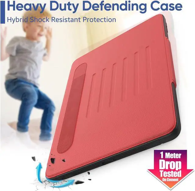 Alt view image 5 of 5 - SEYMAC stock iPad 6th/5th Generation Case/Air 2/Pro 9.7'', Smart Magnetic Auto Sleep Cover with Card Holder, Stand Multi-Angles Feature for iPad 6th/5th / Air 2 / Pro 9.7 2018/2017 (Red)