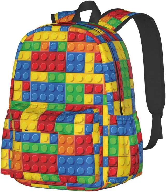 Main image of Muxxirt Daily Backpack Colorful Bricks Backpacks Travel Laptop Daypack 17 inch Bags for Men Women