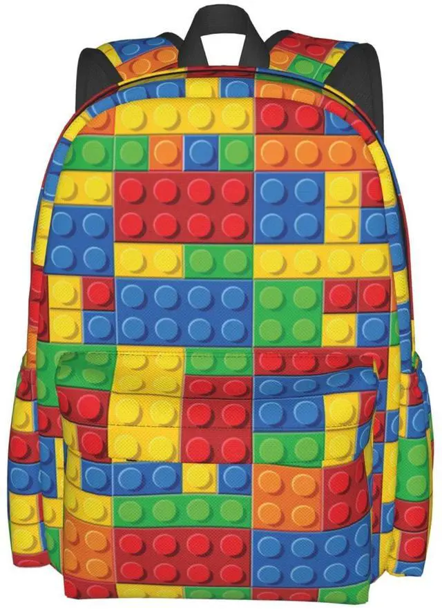 Alt view image 2 of 5 - Muxxirt Daily Backpack Colorful Bricks Backpacks Travel Laptop Daypack 17 inch Bags for Men Women