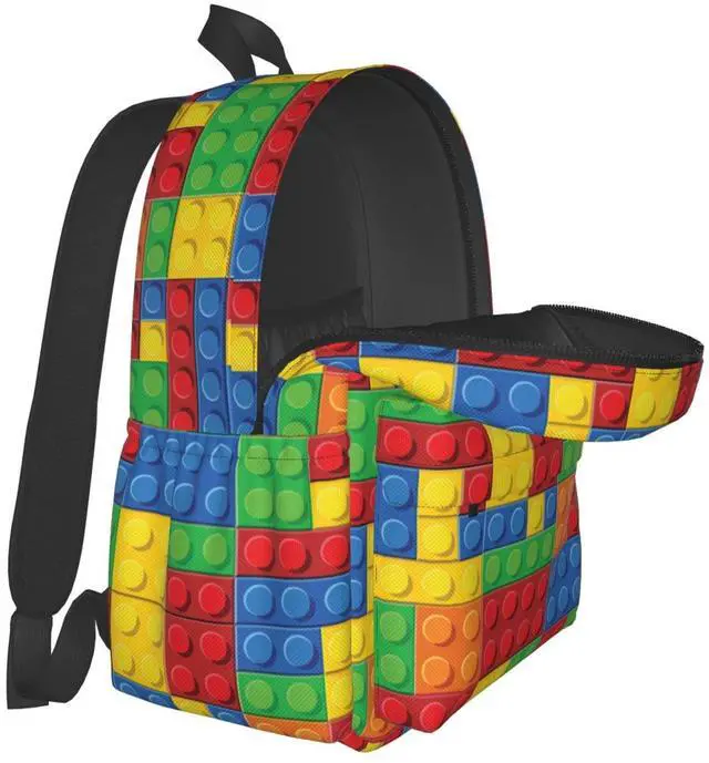 Alt view image 5 of 5 - Muxxirt Daily Backpack Colorful Bricks Backpacks Travel Laptop Daypack 17 inch Bags for Men Women