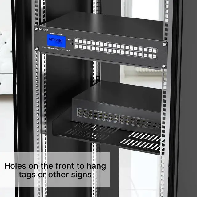 Alt view image 2 of 5 - MT-VIKI 2U Server Rack Shelf 16''- Universal Vented Rack Mount Cantilever Tray for 19" Network Equipment Rack & Cabinet - Black - Sturdy (2U 1 Pack)