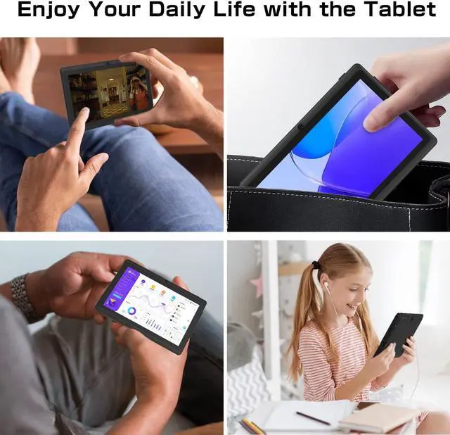 Alt view image 5 of 5 - NEWISION 7 inch Tablet 32 GB, Android Tablets with Quad Core Processor,Parental Control, Bluetooth,Type C,Tableta PC with Case(Black)