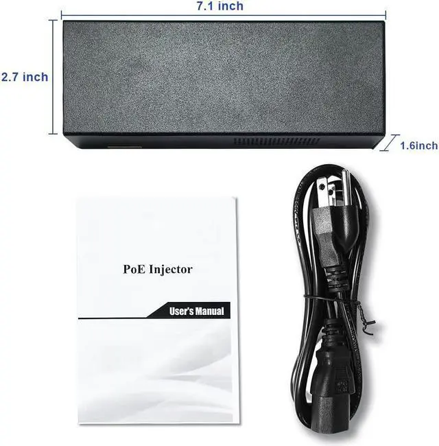 Alt view image 4 of 4 - HYN@NET PE90-BT | 90W Gigabit Ultra PoE++ Injector, 56V Power on Ethernet Adapter,Comply with IEEE 802.3bt/at/af, 10/100/1000Mbps Shielded RJ-45 Ports,Metal Housing,Plug and Play