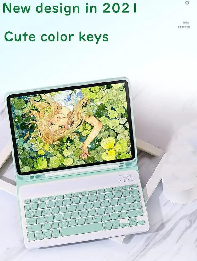 Alt view image 3 of 5 - iPad 10th Generation 2022 Keyboard Case Cute Color Keyboard Detachable Bluetooth Keyboard Cover with Pencil Holder for iPad 10 10.9 inch (Yellow)