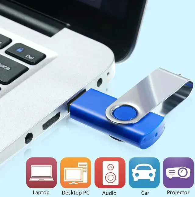 Alt view image 5 of 5 - 50 Pack 128 MB USB 2.0 Flash Drives Bulk with Lanyards USB Thumb Drive Swivel Bulk with LED Light Swivel Pen Jump for Office School Data Storage Backup(128 MB)