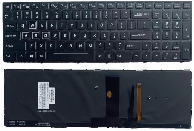 Main image of Laptop Replacement US Layout Color backlit Keyboard For Clevo N850 N855HJ1 N857HJ1 N870HJ1 N850HP6 N870HP6 CVM15F23USJ4309 6-80-N85H0-011-1 CVM15F23USJ430B CVM15F2300J430M 6-80-N85H3-191-1 Black