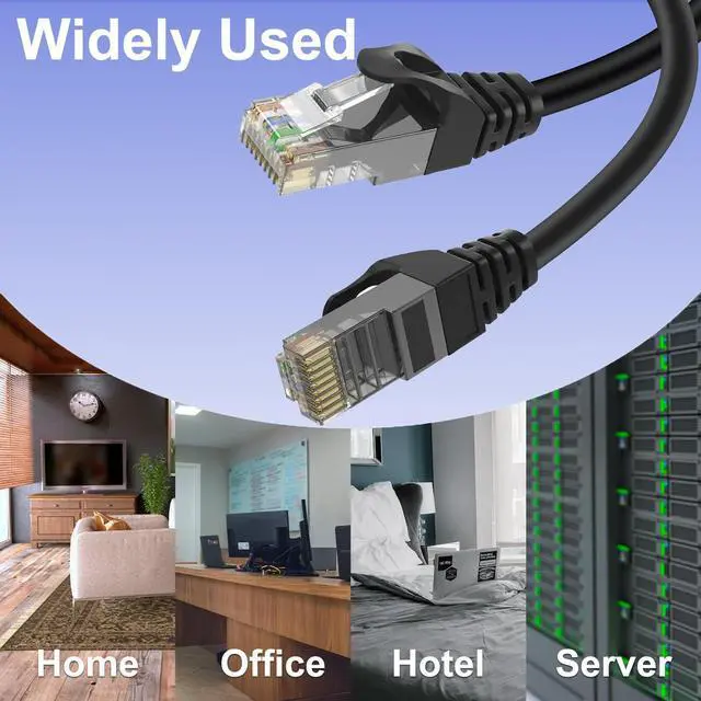Alt view image 5 of 5 - Aimyzii Cat6 Ethernet Cable(250 Feet) Cat6 Network Cord,RJ45 Patch Cable Support Cat6,Cat5E,Cat5-Include 25 Ties and 25 Cable Clips