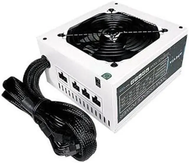 Main image of Apevia ATX-ES700-WH Essence 700W ATX Semi-Modular Gaming Power Supply with Auto-Thermally Controlled 120mm Black Fan, 115/230V Switch, All Protections, White Casing