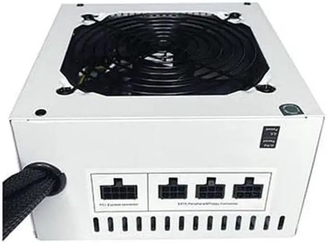 Alt view image 3 of 5 - Apevia ATX-ES700-WH Essence 700W ATX Semi-Modular Gaming Power Supply with Auto-Thermally Controlled 120mm Black Fan, 115/230V Switch, All Protections, White Casing