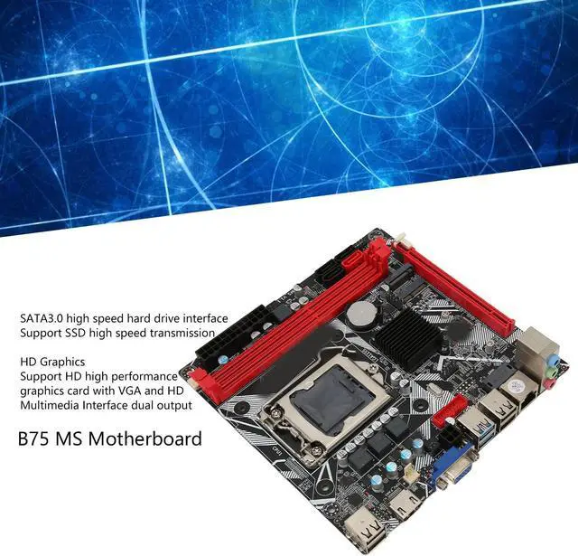 Alt view image 2 of 5 - B75 MS LGA 1155 Computer Motherboard, Gaming Motherboard, Support DDR3 Memory NVME M.2 M.2 USB3.0 SATA3.0 Motherboard Mainboard