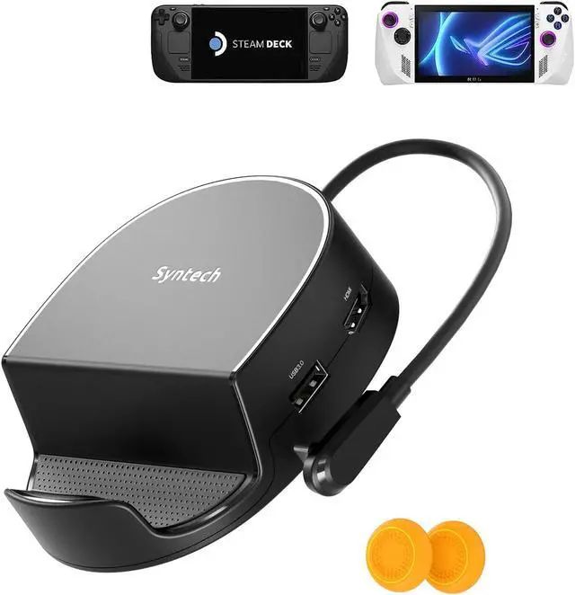 Main image of Syntech Mini Dock Compatible with Steam Deck/Steam Deck OLED/ROG Ally, 6-in-1 Docking Station with HDMI 2.0 4K@60Hz, Gigabit Ethernet, 3 x USB 3.0, PD Charging Stable Round Doc