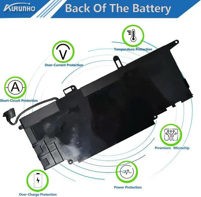 Alt view image 5 of 5 - AURUNHO NF2MW 52Wh Laptop Battery Replacement for Dell Latitude 7400 2-in-1 Latitude 9410 2-in-1 Series Notebook P110G P110G001 7146W 08W3YY 085XM8 C76H7 0C76H7 0G8F6M 7.6V 52Wh 6500mAh 4-Cell