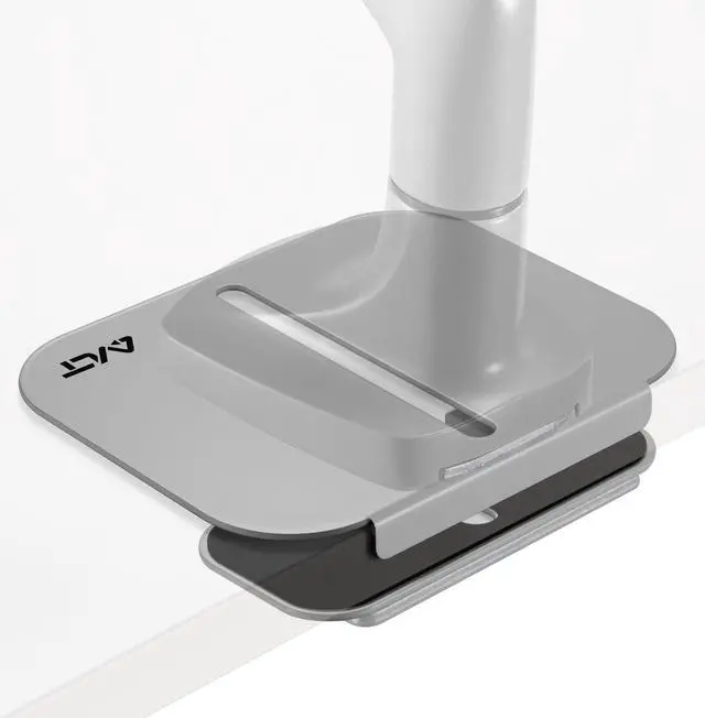 Main image of AVLT Adjustable Reinforcement Plate Bracket Mount for Fragile Tabletop - Supports Monitor Stand with C Clamp Or Grommet Installation - Gray