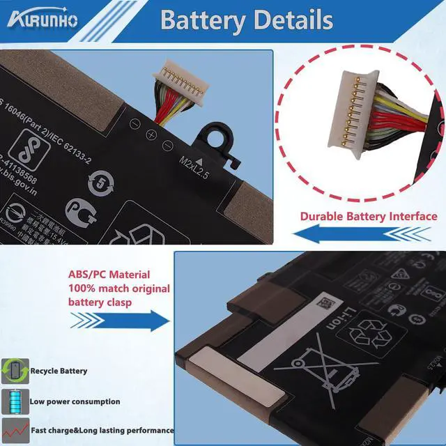 Alt view image 3 of 5 - RR04XL L60373-005 Laptop Battery Replacement for HP Spectre X360 13 13-AW 13-AW0000 13-AW0900 13-AW0001LA 13-AW0023DX 13-AW0105NC 13-AW0200ND 13-AW0015NG 13-AW0050TU HSTNN-DB9K L60213-AC1 60.76Wh