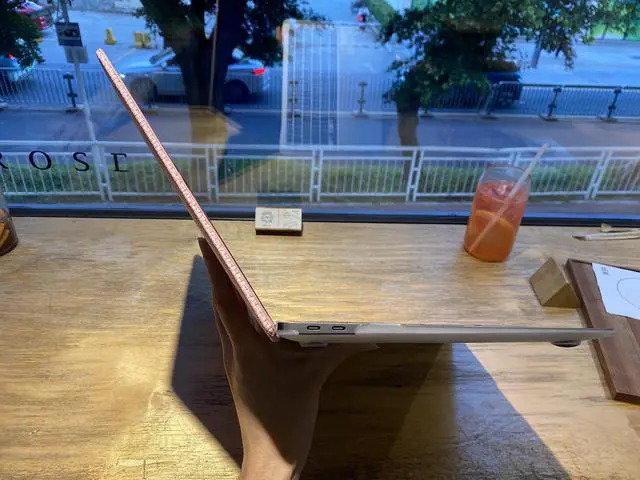 Alt view image 4 of 5 - BaayCerrie Pink Woven Fabric Design for MacBook Air 15 inch Case Model A3114 A2941 2024 2023 M3 M2 Chip