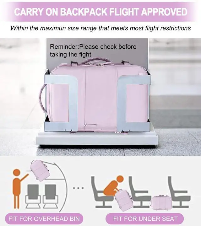 Alt view image 4 of 5 - BAGODI Carry-On Backpack, 42L Airline Approved Gym Backpack for Men & Women, Waterproof, Business & Laptop Daypack, Casual Hiking Pack