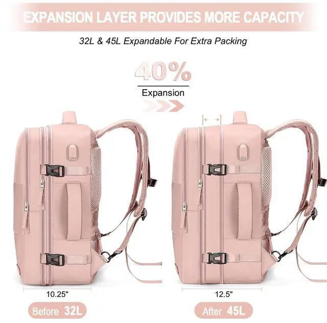 Alt view image 4 of 5 - BAGODI Carry On Backpack, 42L Flight Approved Travel Backpack for Men Women,Airline Approved Gym Backpack Waterproof Business Laptop Daypack Laptop Backpack,Casual Daypack for Business Weekend Hiking