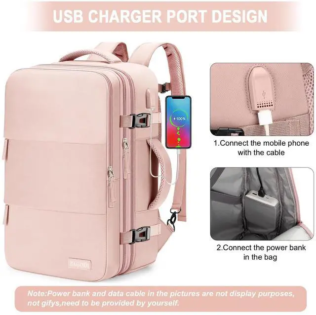 Alt view image 3 of 5 - BAGODI Carry On Backpack, 42L Flight Approved Travel Backpack for Men Women,Airline Approved Gym Backpack Waterproof Business Laptop Daypack Laptop Backpack,Casual Daypack for Business Weekend Hiking