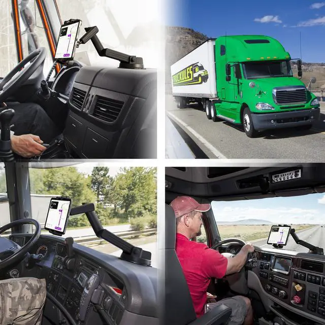 Alt view image 5 of 5 - Truckules Tablet Mount for Truck - Heavy Duty, Tablet & iPad Mount Truck Dashboard Windshield 16.7 inch Long Arm, Super Suction Cup & Stable, Compatible with Tablet & iPad, Semi Truck 16.7 inch
