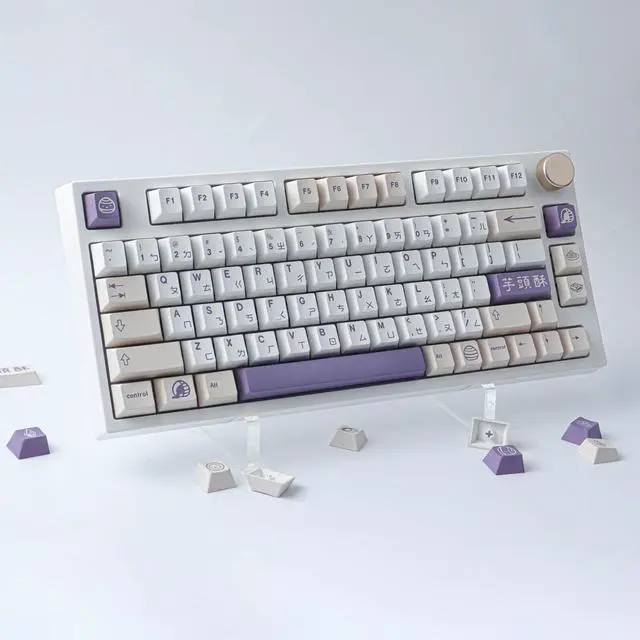 Alt view image 4 of 5 - Tsungup PBT Keycaps, 142 Keys Cherry Profile Keycap Dye Sublimation Taro Crisp Customized Keycaps for ANSI Layout Cherry MX Switches Mechanical Keyboards