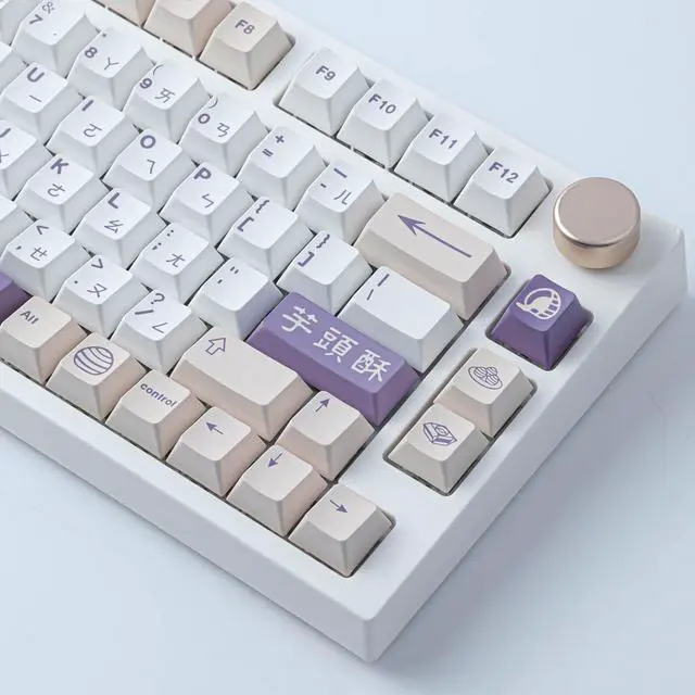 Alt view image 5 of 5 - Tsungup PBT Keycaps, 142 Keys Cherry Profile Keycap Dye Sublimation Taro Crisp Customized Keycaps for ANSI Layout Cherry MX Switches Mechanical Keyboards