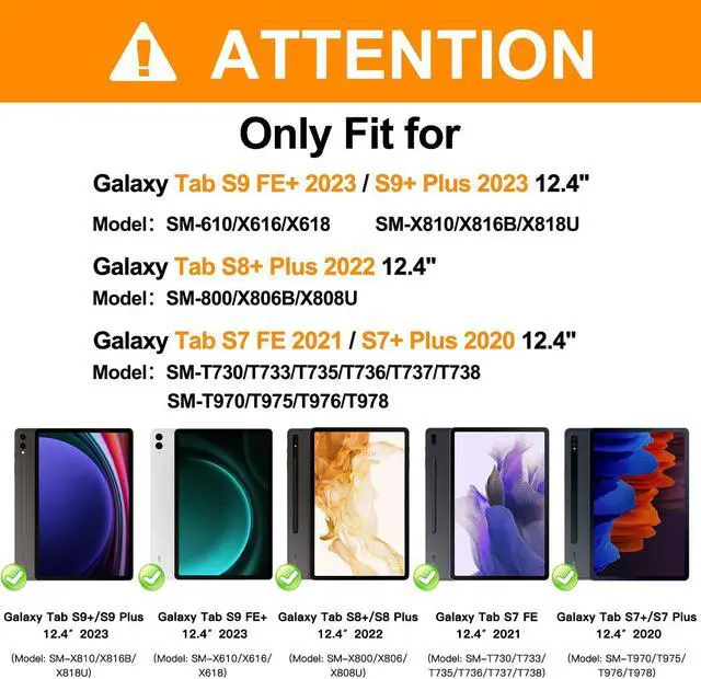 Alt view image 2 of 5 - BATYUE Case for Samsung Galaxy Tab S10+ Plus /S9 FE+ Plus /S9+ Plus /S8+ Plus /S7+ Plus /S7 FE 5G 12.4 inch, Shockproof Protective Tablet Case with Shoulder Strap, Kickstand, Black