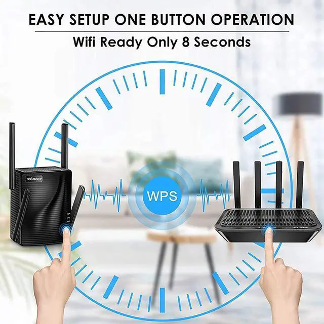 Alt view image 4 of 5 - rockspace WiFi Extenders Signal Booster for Home, 2100 Mbps, WiFi Range Extender, WiFi Repeater, Wireless Extender for Home, 5G&2.4G Dual Band, Gigabit Port&WPS Button, 360 Degree Full Coverage