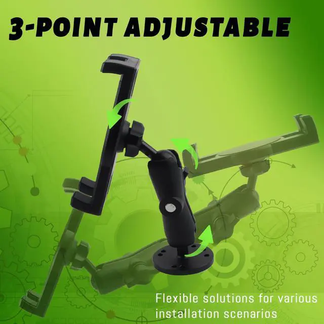 Alt view image 4 of 5 - RomHaus Metal Tablet Mount for Truck/Car/Vehicle/Industrial Heavy Duty Drill Base Tablet Holder for Dashboard, Wall, Desk, fit 7-14.6 inch Tablets