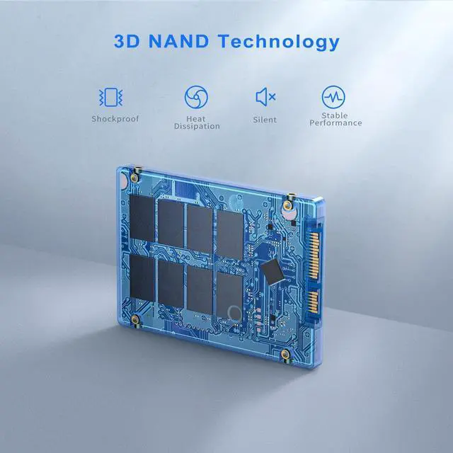Alt view image 4 of 5 - Vansuny 512GB SATA III SSD Internal Solid State Drive 2.5 Internal Drive Advanced 3D NAND Flash Up to 500MB/s SSD Hard Drive for PC Laptop