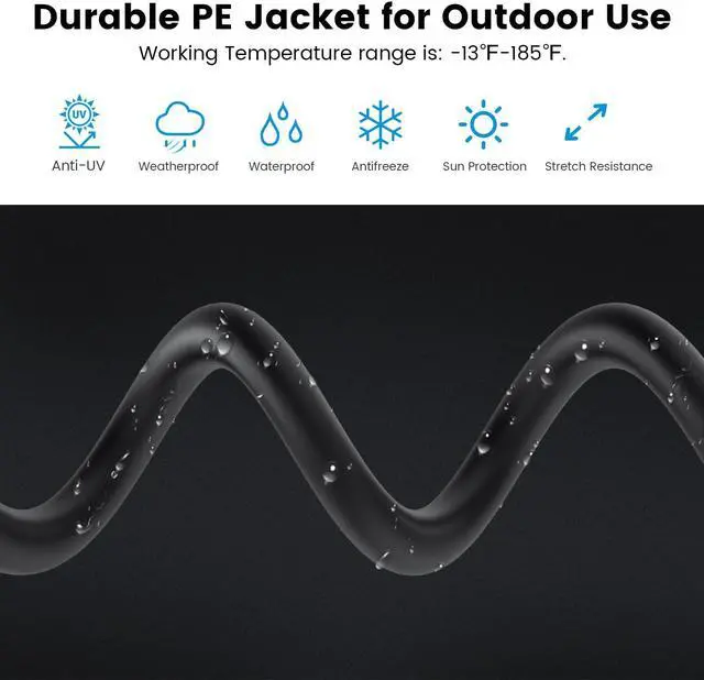 Alt view image 5 of 5 - BIFALE Cat 8 Ethernet Cable 100 FT, High Speed Network Cable 40Gbps 2000MHz, 26AWG Heavy Duty LAN Cable Shielded in Wall, PE Jacket for Modem Router, Indoor&Outdoor