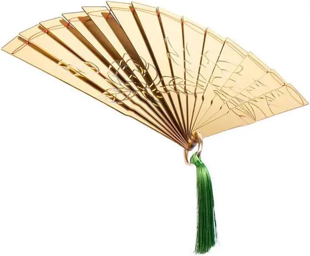 Alt view image 4 of 5 - Seaehey Anime Doma Hand Fan Demon Cosplay Douma Folding Fans Prop Japanese War Fan Weapon Halloween Accessories (Acrylic Gold Fan)