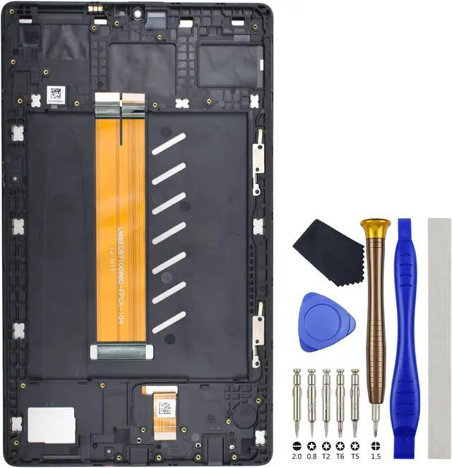 Main image of Black Tablet Full LCD Digitizer Touch Screen Assembly Screen Frame Replacement for (LTE Version) Samsung Galaxy Tab A7 Lite Tab A7 Lite LTE SM-T225 8.7" with Tool Kit