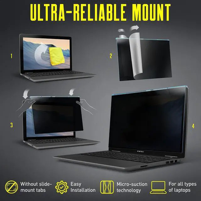 Alt view image 4 of 5 - Acrylic 15.6 Inch Computer Screen Filter for Widescreen Laptop