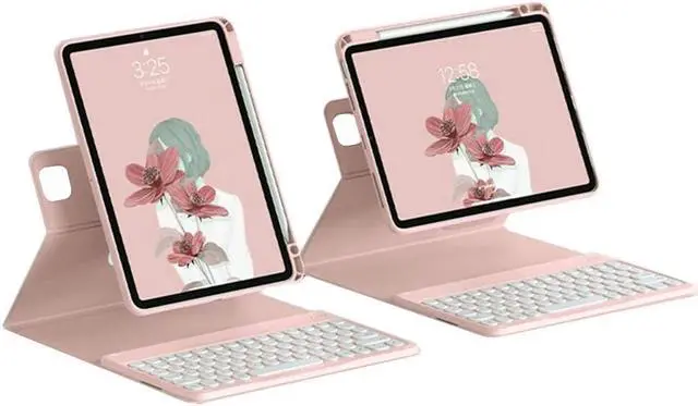 Main image of SENLAN Rotatable iPad 10 Keyboard case Magnet Detachable Transparent Back Cover iPad 10th Generation 2022 BT Keyboard with Pencil Holder Horizontal/Vertical Stand (iPad 10(2022), Pink)
