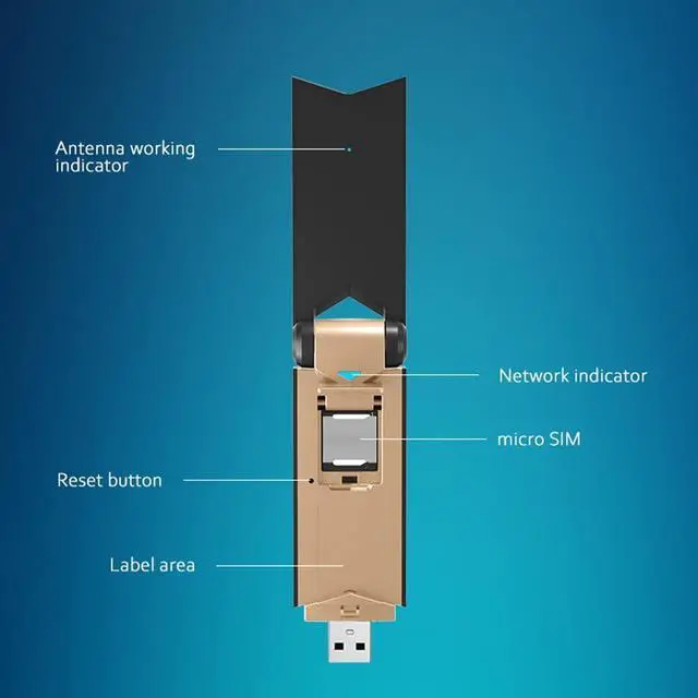 Alt view image 5 of 5 - WDINLY 4G LTE USB Modem Dongle Router with WiFi Hotspot, High Speed Modem Wireless Internet WiFi Hotspot Router Unlocked Portable Support 4G FDD: B2/ B4/ B5/ B12/ B17 for PC, Desktop, Laptop, Tablet